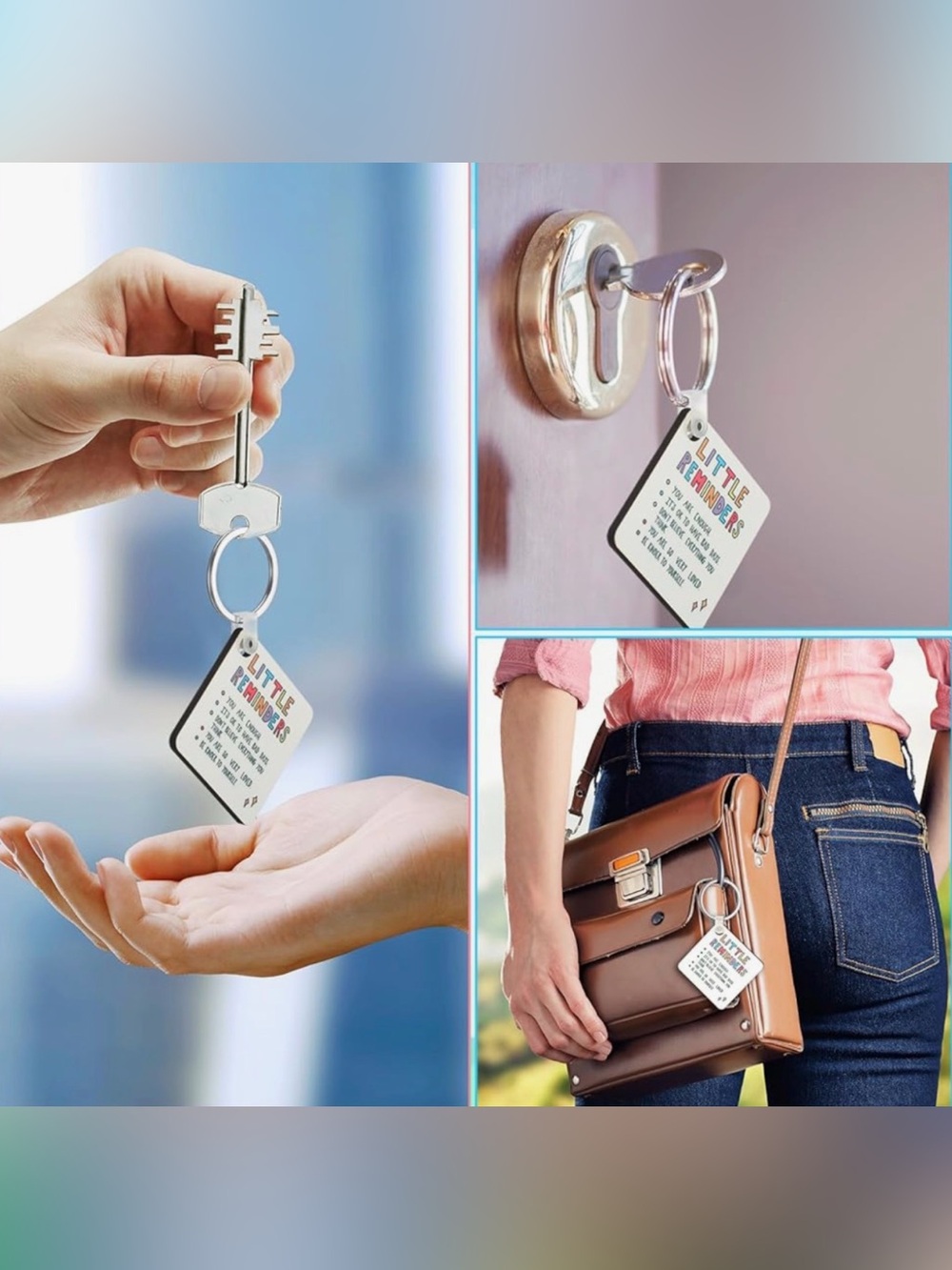 Little Reminders Keychain - Multicolor Text - Picture 2 of 4